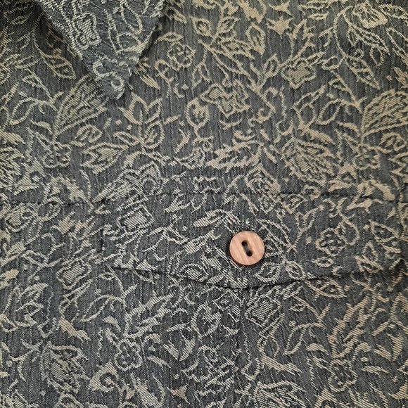 Vtg 90s bronze micro crinkle floral skirt set — JM Collection Jennifer Moore - Picture 12 of 16